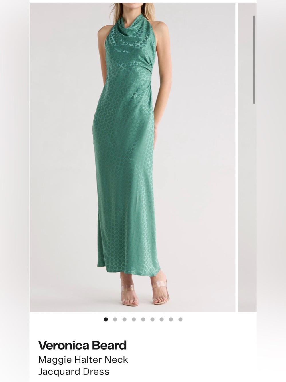 Maggie halter neck jacquard dress